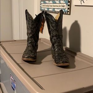 Black and tan corral boots worn 2x.
